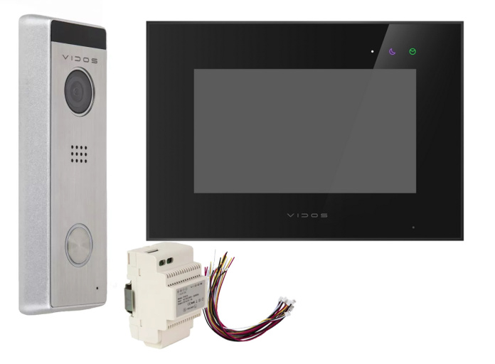 Wideodomofon Vidos z natynkową stacją S202 z szyfratorem i dotykowym monitorem M200B